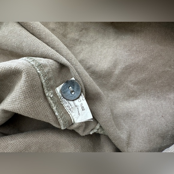 Anne Willi Paris Khaki Color V Neck Shift Silhouette Dress Size 2 - Picture 14 of 15